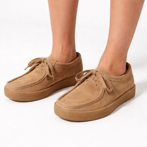 Project Cloud Women Suede Platform Wallabee Loafers Tan Beige US 8.5 EUR 39